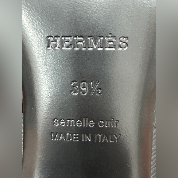 HERMES H ETERNITE 80 SANDALS HIGH HEELS BLACK EPSOM LEATHER SHOES 39.5 - Picture 6 of 16